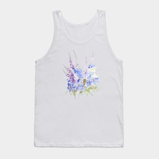 blue nigella flower arrangement ink and watercolor Tank Top